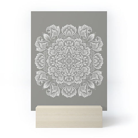 Pimlada Phuapradit Lace Doily drawing Grey Mini Art Print