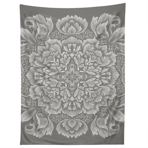 Pimlada Phuapradit Lace Doily drawing Grey Tapestry
