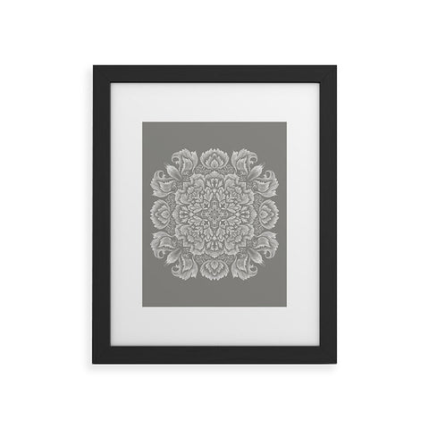Pimlada Phuapradit Lace Doily drawing Grey Framed Art Print