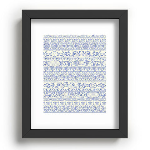 Pimlada Phuapradit Lace drawing blue and white Recessed Framing Rectangle