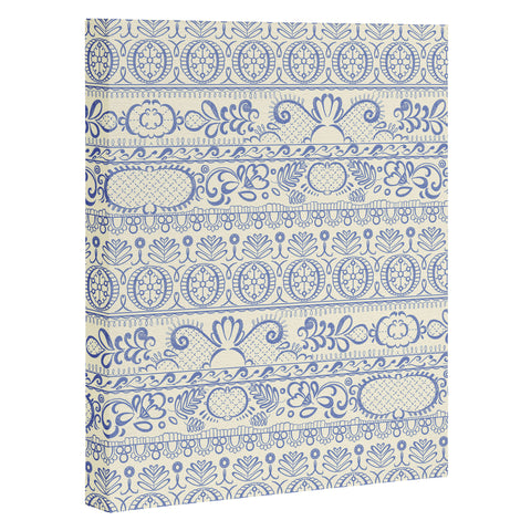 Pimlada Phuapradit Lace drawing blue and white Art Canvas