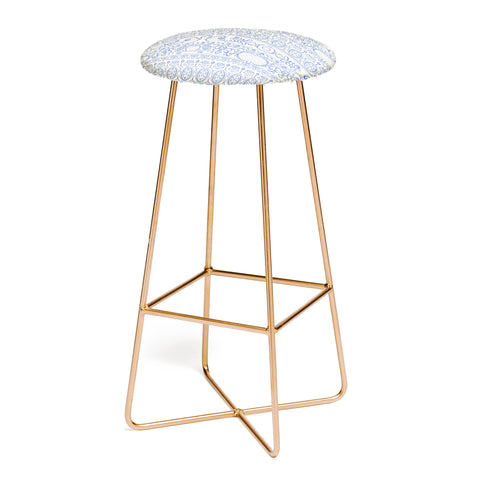 Pimlada Phuapradit Lace drawing blue and white Bar Stool
