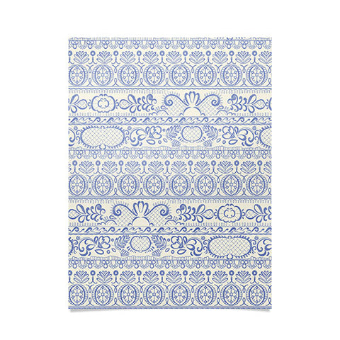 Pimlada Phuapradit Lace drawing blue and white Poster