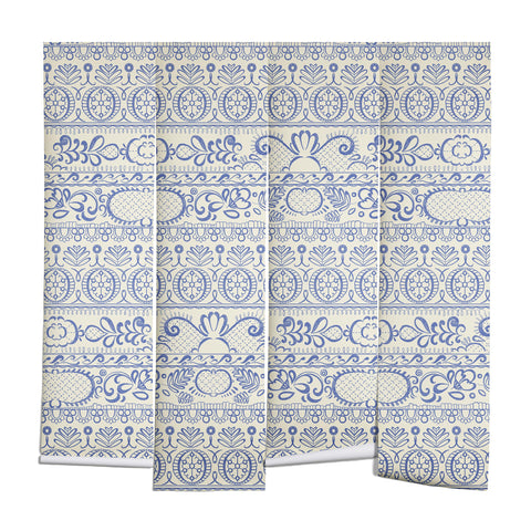 Pimlada Phuapradit Lace drawing blue and white Wall Mural