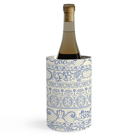 Pimlada Phuapradit Lace drawing blue and white Wine Chiller