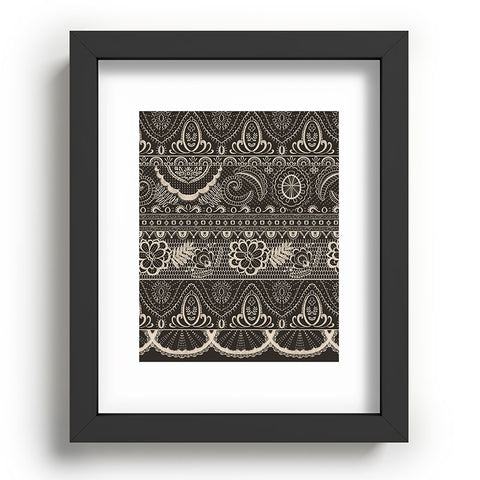 Pimlada Phuapradit Lace drawing charcoal and cream Recessed Framing Rectangle