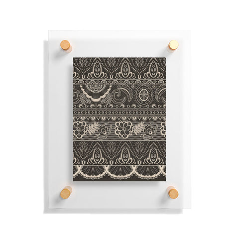 Pimlada Phuapradit Lace drawing charcoal and cream Floating Acrylic Print