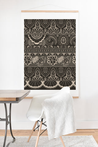 Pimlada Phuapradit Lace drawing charcoal and cream Art Print And Hanger
