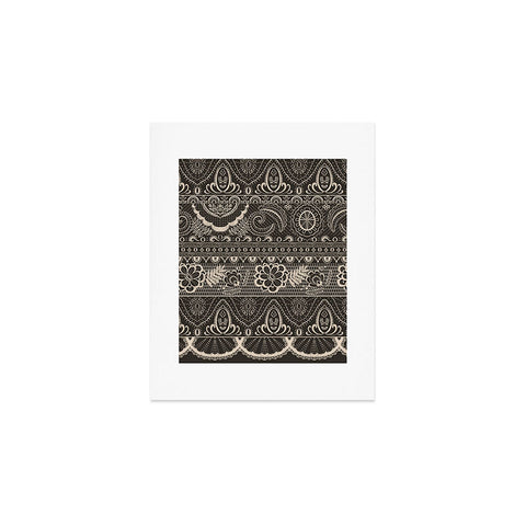Pimlada Phuapradit Lace drawing charcoal and cream Art Print