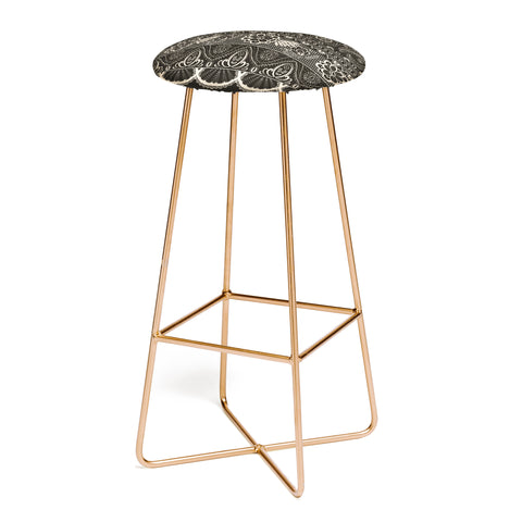 Pimlada Phuapradit Lace drawing charcoal and cream Bar Stool