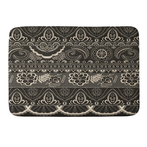 Pimlada Phuapradit Lace drawing charcoal and cream Memory Foam Bath Mat