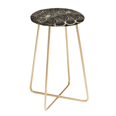 Pimlada Phuapradit Lace drawing charcoal and cream Counter Stool