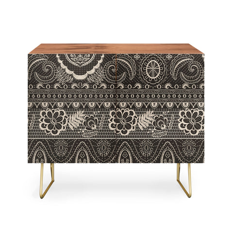 Pimlada Phuapradit Lace drawing charcoal and cream Credenza