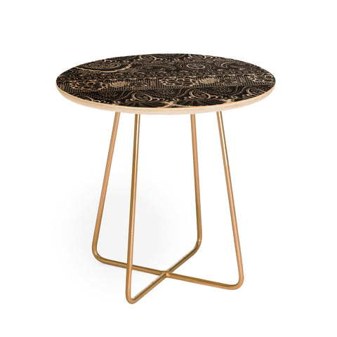 Pimlada Phuapradit Lace drawing charcoal and cream Round Side Table