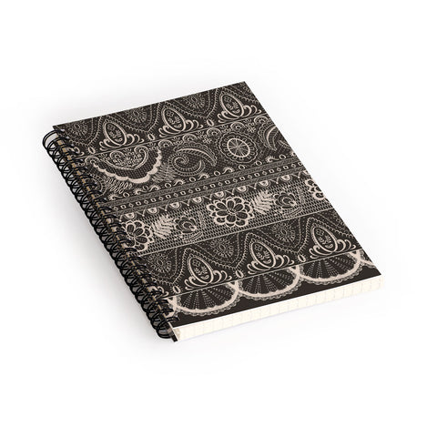 Pimlada Phuapradit Lace drawing charcoal and cream Spiral Notebook
