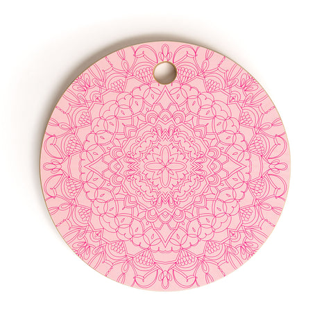 Pimlada Phuapradit Line art Mandala 1 Cutting Board Round