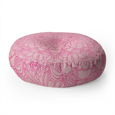 Pimlada Phuapradit Line art Mandala 1 Floor Pillow Round