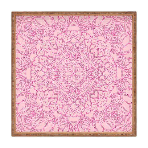 Pimlada Phuapradit Line art Mandala 1 Square Tray