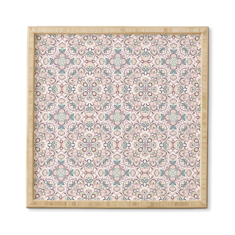Pimlada Phuapradit Mandala Floral tile Framed Wall Art