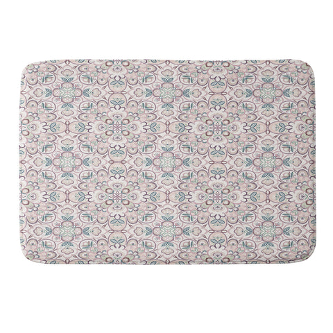 Pimlada Phuapradit Mandala Floral tile Memory Foam Bath Mat