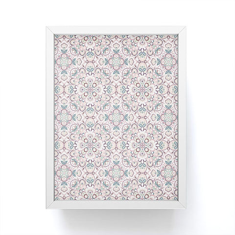 Pimlada Phuapradit Mandala Floral tile Framed Mini Art Print