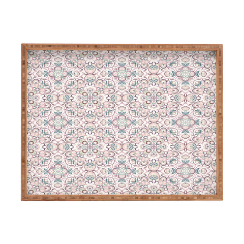 Pimlada Phuapradit Mandala Floral tile Rectangular Tray