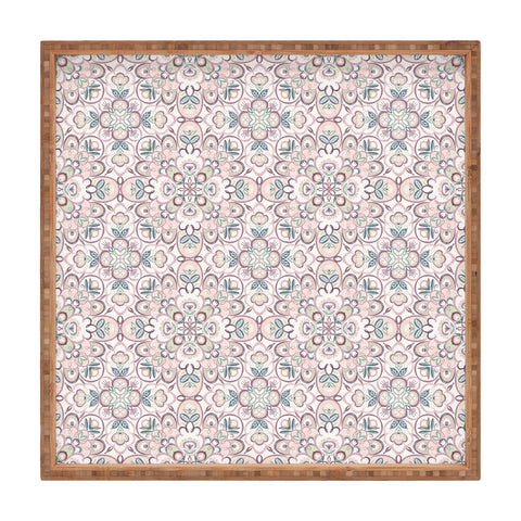 Pimlada Phuapradit Mandala Floral tile Square Tray