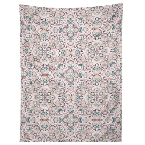 Pimlada Phuapradit Mandala Floral tile Tapestry