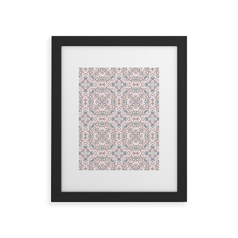 Pimlada Phuapradit Mandala Floral tile Framed Art Print