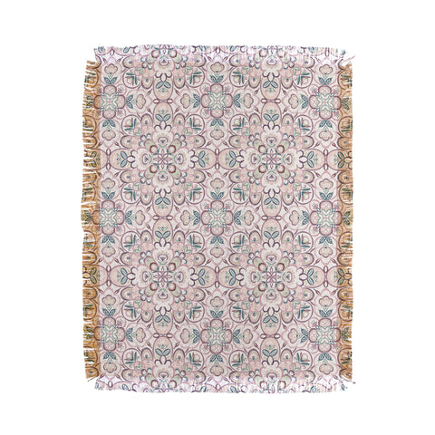 Pimlada Phuapradit Mandala Floral tile Throw Blanket
