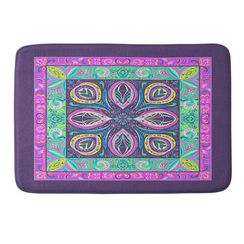 Pimlada Phuapradit Mandala flower Memory Foam Bath Mat