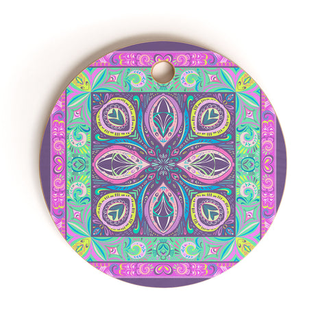 Pimlada Phuapradit Mandala flower Cutting Board Round