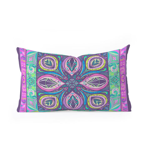 Pimlada Phuapradit Mandala flower Oblong Throw Pillow