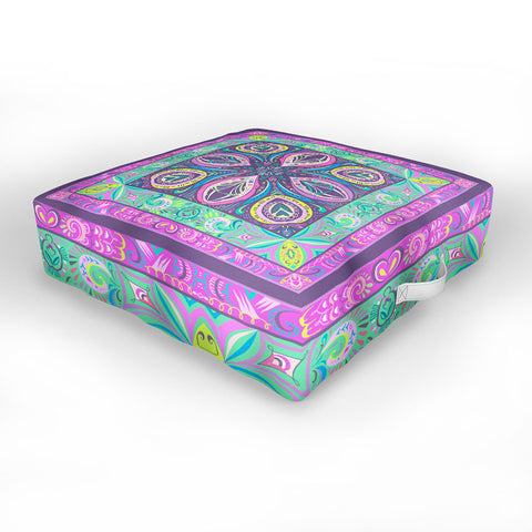 Pimlada Phuapradit Mandala flower Outdoor Floor Cushion