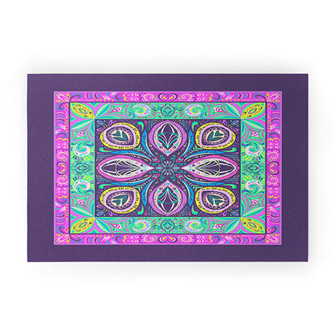 Pimlada Phuapradit Mandala flower Welcome Mat
