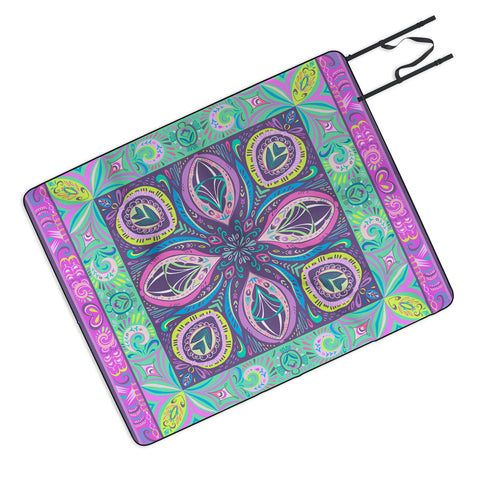 Pimlada Phuapradit Mandala flower Picnic Blanket