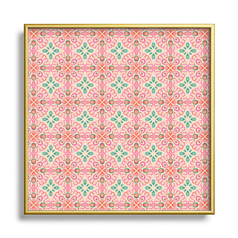 Pimlada Phuapradit Mandala tile 4 Metal Square Framed Art Print