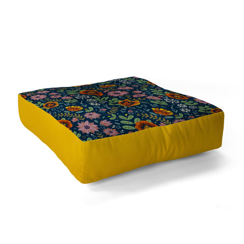 Pimlada Phuapradit midnight bloom 1 Floor Pillow Square