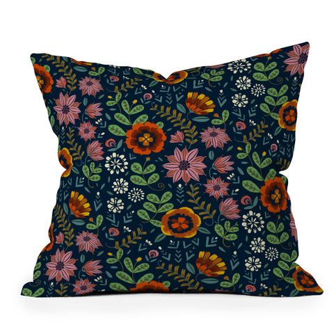Pimlada Phuapradit midnight bloom 1 Throw Pillow