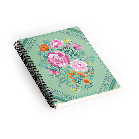 Pimlada Phuapradit Mint Roses Spiral Notebook