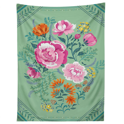 Pimlada Phuapradit Mint Roses Tapestry