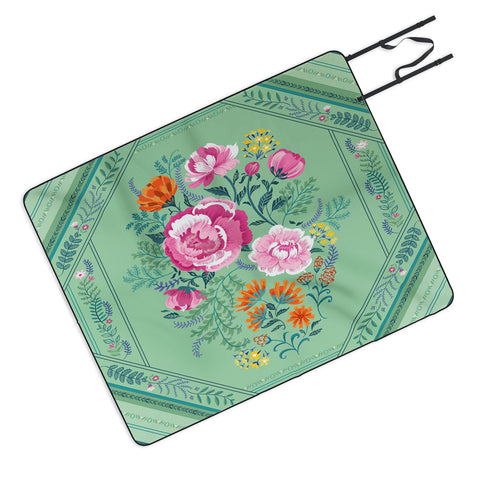 Pimlada Phuapradit Mint Roses Picnic Blanket