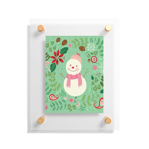 Pimlada Phuapradit Mint Snowman Floating Acrylic Print