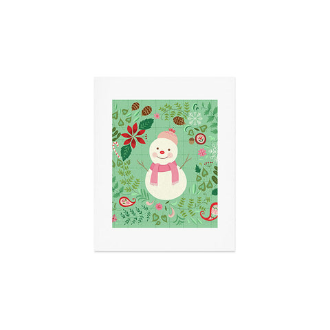 Pimlada Phuapradit Mint Snowman Art Print