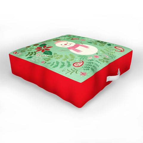 Pimlada Phuapradit Mint Snowman Outdoor Floor Cushion