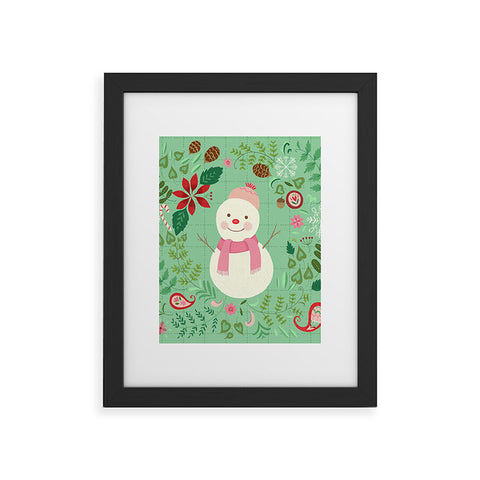 Pimlada Phuapradit Mint Snowman Framed Art Print