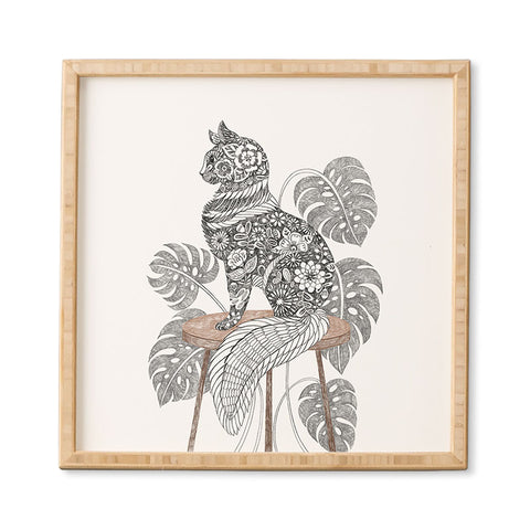 Pimlada Phuapradit Monstera Cat Framed Wall Art