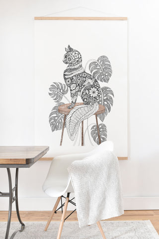 Pimlada Phuapradit Monstera Cat Art Print And Hanger