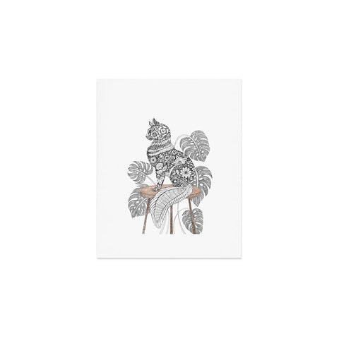 Pimlada Phuapradit Monstera Cat Art Print