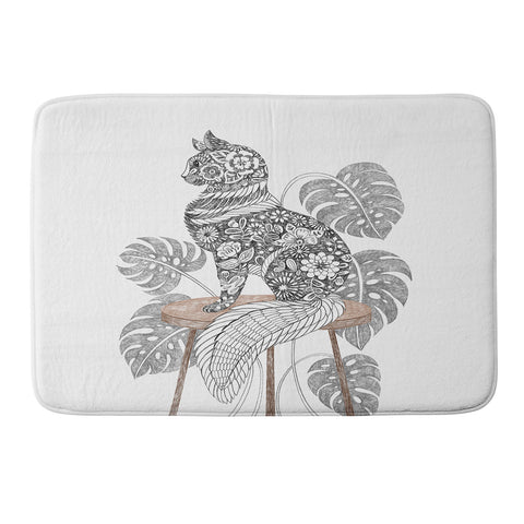 Pimlada Phuapradit Monstera Cat Memory Foam Bath Mat